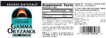 Source Naturals Gamma Oryzanol 60 mg - supplement