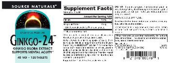 Source Naturals Ginkgo-24 40 mg - supplement