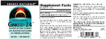 Source Naturals Ginkgo-24 60 mg - supplement
