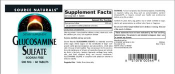 Source Naturals Glucosamine Sulfate 500 mg - supplement