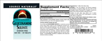 Source Naturals Glucosamine Sulfate 500 mg - supplement