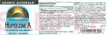 Source Naturals Huperzine A 200 mg - supplement
