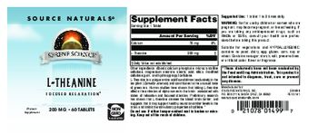 Source Naturals L-Theanine 200 mg - supplement