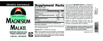 Source Naturals Magnesium Malate 1,250 mg - supplement