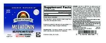 Source Naturals Melatonin 1.0 mg Orange Flavor - supplement