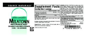 Source Naturals Melatonin 5 mg Orange Flavored Lozenge - supplement