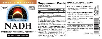 Source Naturals NADH 10 mg Peppermint Flavor - supplement