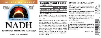Source Naturals NADH 20 mg - supplement