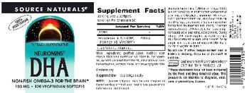 Source Naturals Neuromins DHA 100 mg - supplement