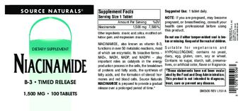 Source Naturals Niacinamide 1,500 mg - supplement