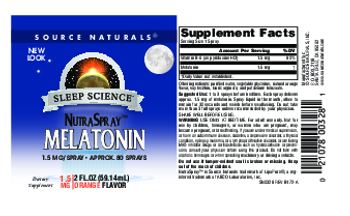 Source Naturals NutraSpray Melatonin 1.5 mg Orange Flavor - supplement