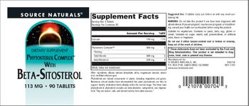 Source Naturals Phytosterol Complex 113 mg - supplement