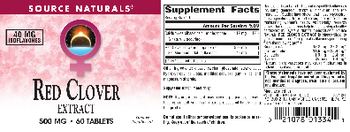Source Naturals Red Clover Extract 500 mg - supplement