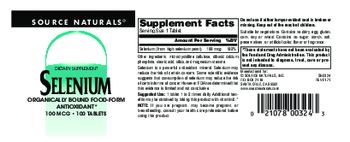 Source Naturals Selenium 100 mcg - supplement