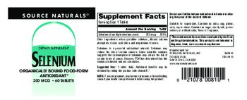 Source Naturals Selenium 200 mcg - supplement