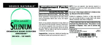 Source Naturals Selenium 200 mcg - supplement