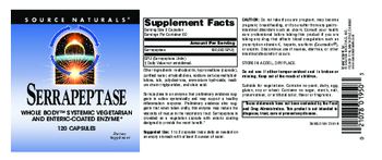 Source Naturals Serrapeptase - supplement