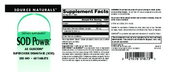 Source Naturals SOD Power 250 mg - supplement