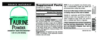 Source Naturals Taurine Powder - supplement