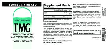 Source Naturals TMG Trimethylglycine 750 mg - supplement