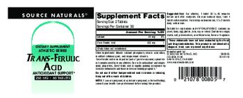 Source Naturals Trans-Ferulic Acid 250 mg - supplement