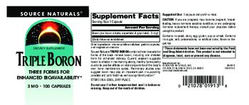 Source Naturals Triple Boron 3 mg - supplement