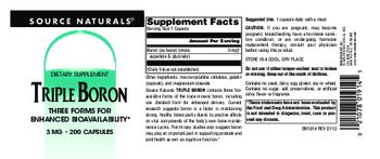 Source Naturals Triple Boron 3 mg - supplement