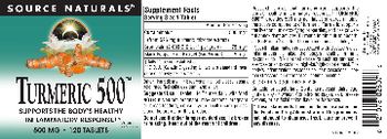 Source Naturals Turmeric 500 500 mg - supplement