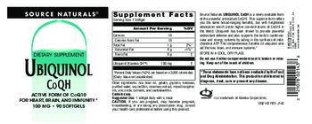 Source Naturals Ubiquinol CoQH 100 mg - supplement
