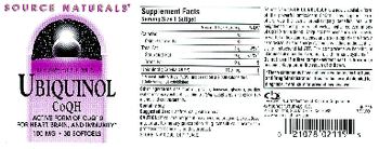 Source Naturals Ubiquinol CoQH 100 mg - supplement