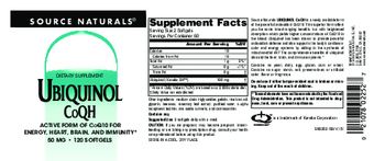 Source Naturals Ubiquinol CoQH 50 mg - supplement