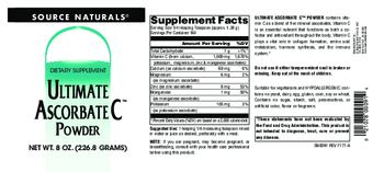 Source Naturals Ultimate Ascorbate C Powder - supplement
