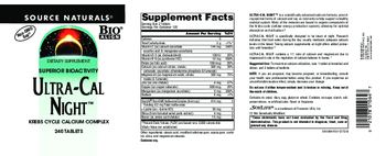 Source Naturals Ultra-Cal Night - supplement