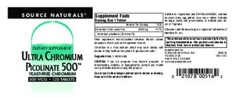 Source Naturals Ultra Chromium Picolinate 500 500 mcg - supplement