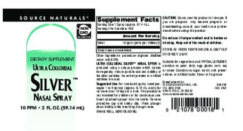 Source Naturals Ultra Colloidal Silver Nasal Spray - supplement