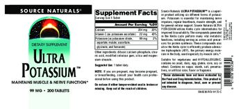 Source Naturals Ultra Potassium 99 mg - supplement