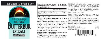 Source Naturals Urovex Butterbur Extract - supplement
