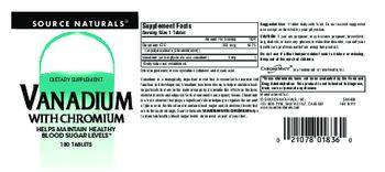 Source Naturals Vanadium With Chromium - supplement