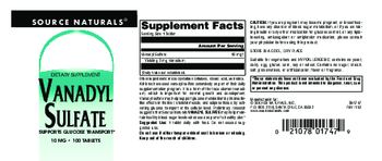 Source Naturals Vanadyl Sulfate 10 mg - supplement