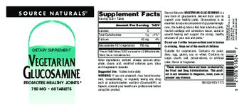 Source Naturals Vegetarian Glucosamine 750 mg - supplement