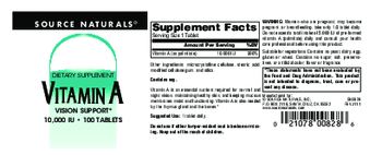 Source Naturals Vitamin A 10,000 IU - supplement