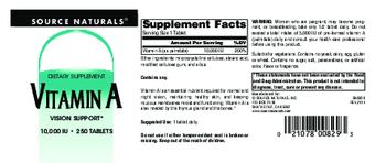 Source Naturals Vitamin A 10,000 IU - supplement