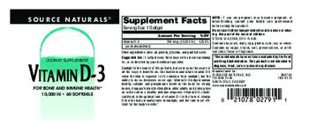 Source Naturals Vitamin D-3 10,000 IU - supplement