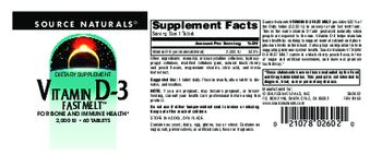 Source Naturals Vitamin D-3 Fast Melt 2,000 IU - supplement