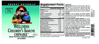 Source Naturals Wellness Children's Immune Chewable Delicious Berry Flavor - supplement