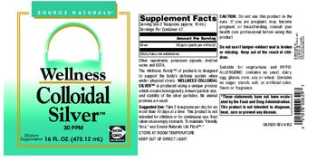 Source Naturals Wellness Colloidal Silver 30 PPM - supplement