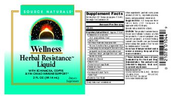 Source Naturals Wellness Herbal Resistance Liquid - supplement