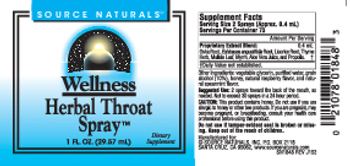 Source Naturals Wellness Herbal Throat Spray - supplement