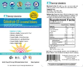 Sovereign Laboratories Colostrum-LD Organic and Natural Vanilla Flavors - supplement