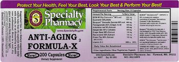 Specialty Pharmacy Anti-Aging Formula-X2 - supplement